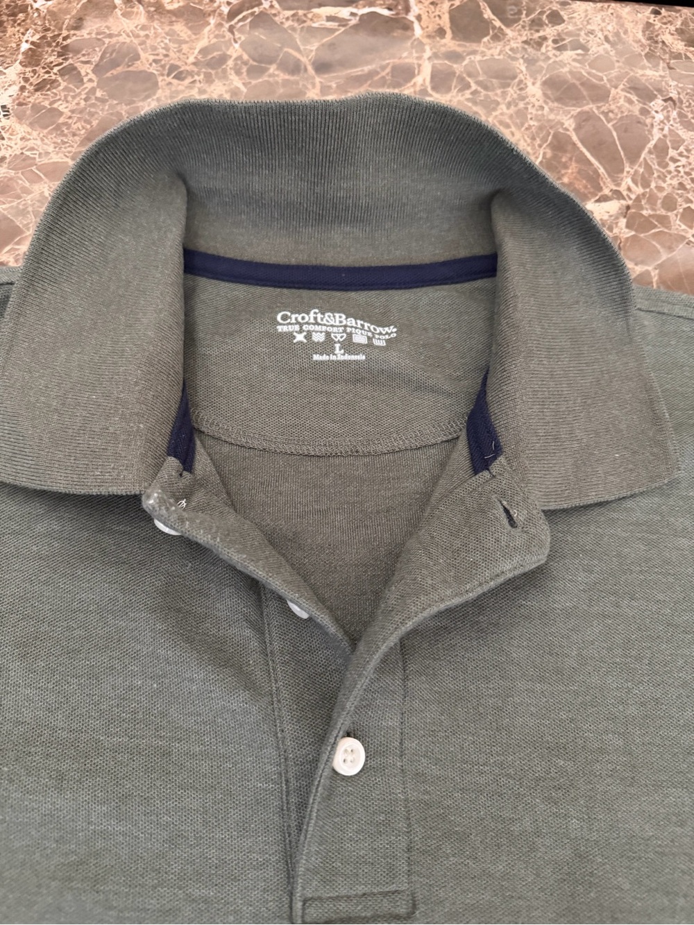 croft & barrow Men's Olive Polo with Navy Trim